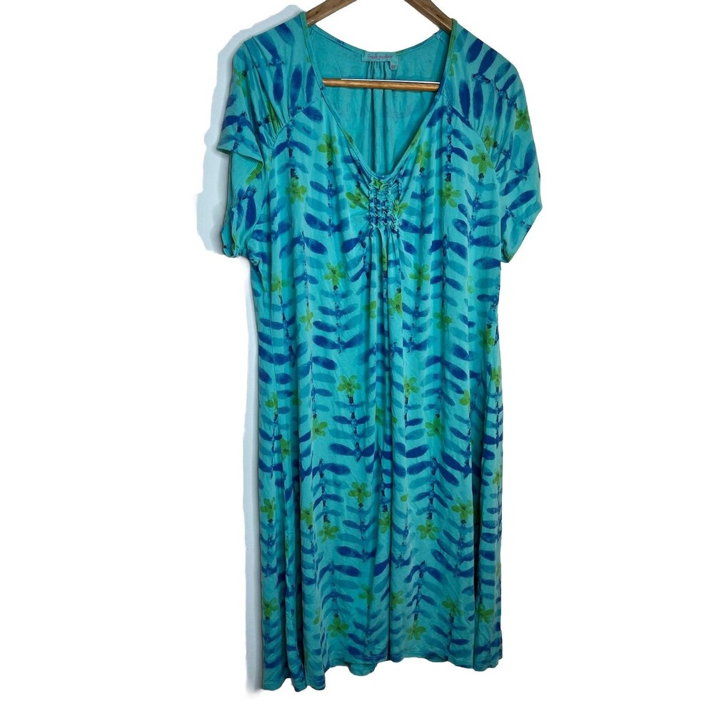 Fresh Produce Plus sz 3x Beachcore resort wear Floral Stamp print pattern